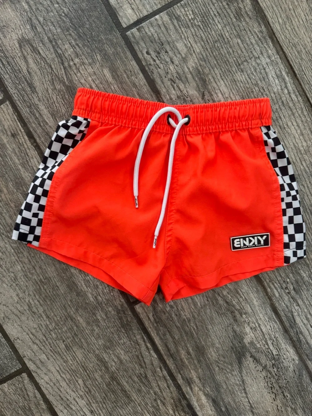 Binky Bro Binkybro Harada orange checkered swimmies swim shorts trunks shorts